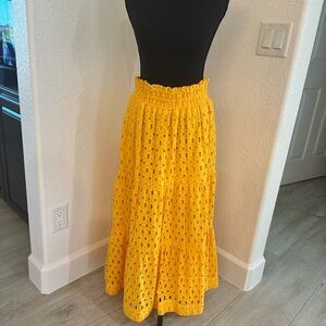 Mango colored Somerset eyelet skirt by Anthropologie, New with tags